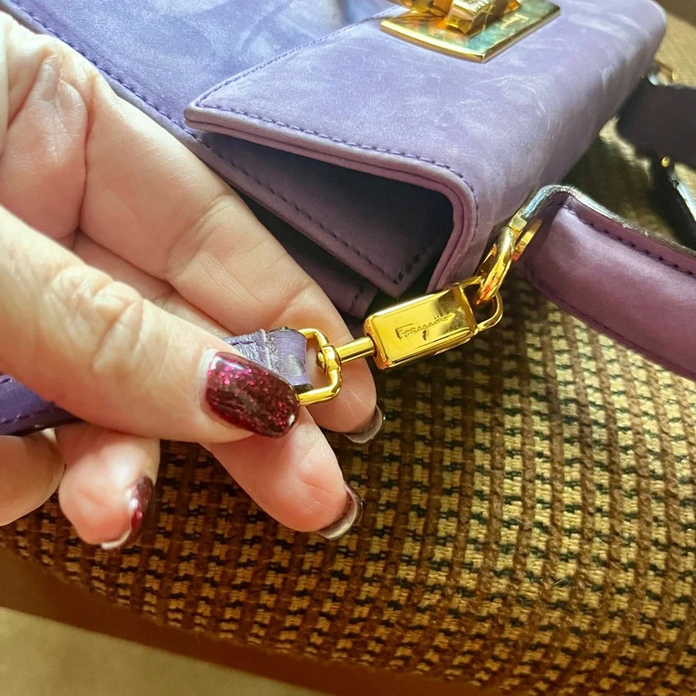 Authentic Salvatore Ferragamo Suede Purse - Picture 6 of 16